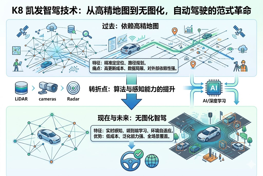 K8 凯发智驾技术：从高精地图到无图化，自动驾驶的范式革命
